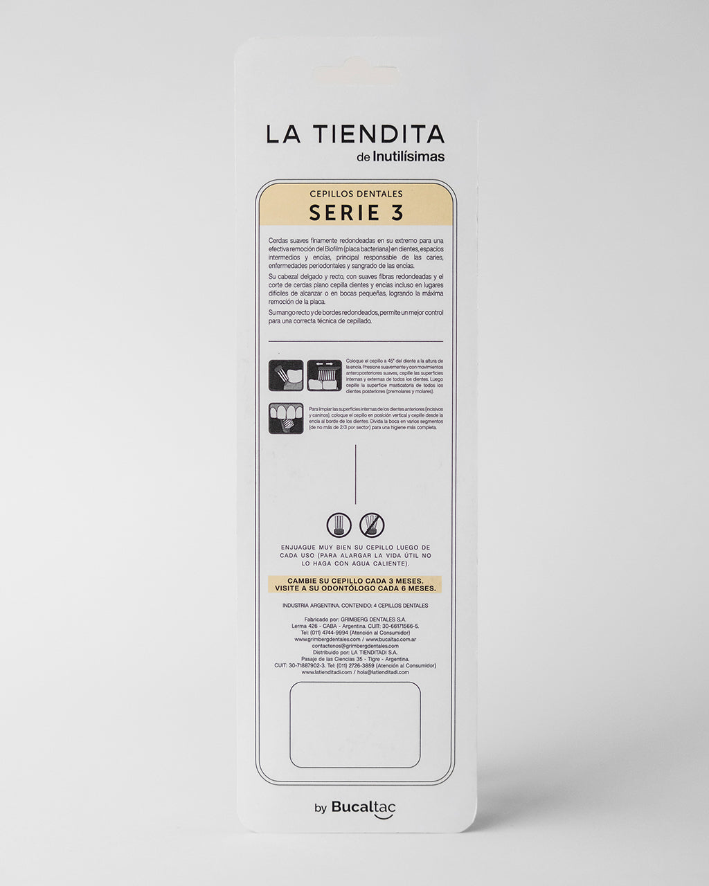 Pack cepillos x 4 Blanco & Negro