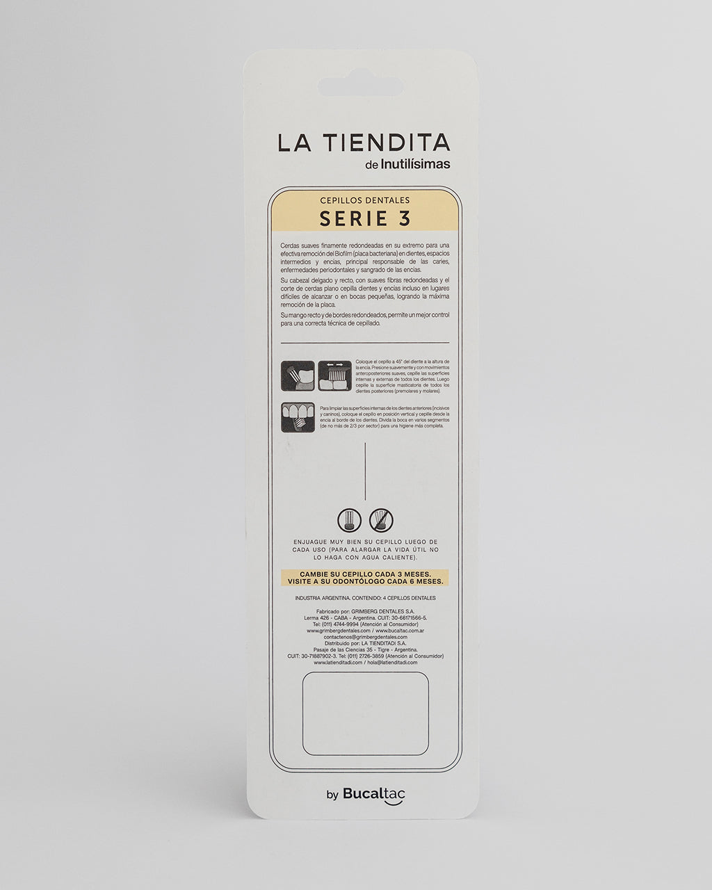 Pack de cepillos de dientes básicos x 4